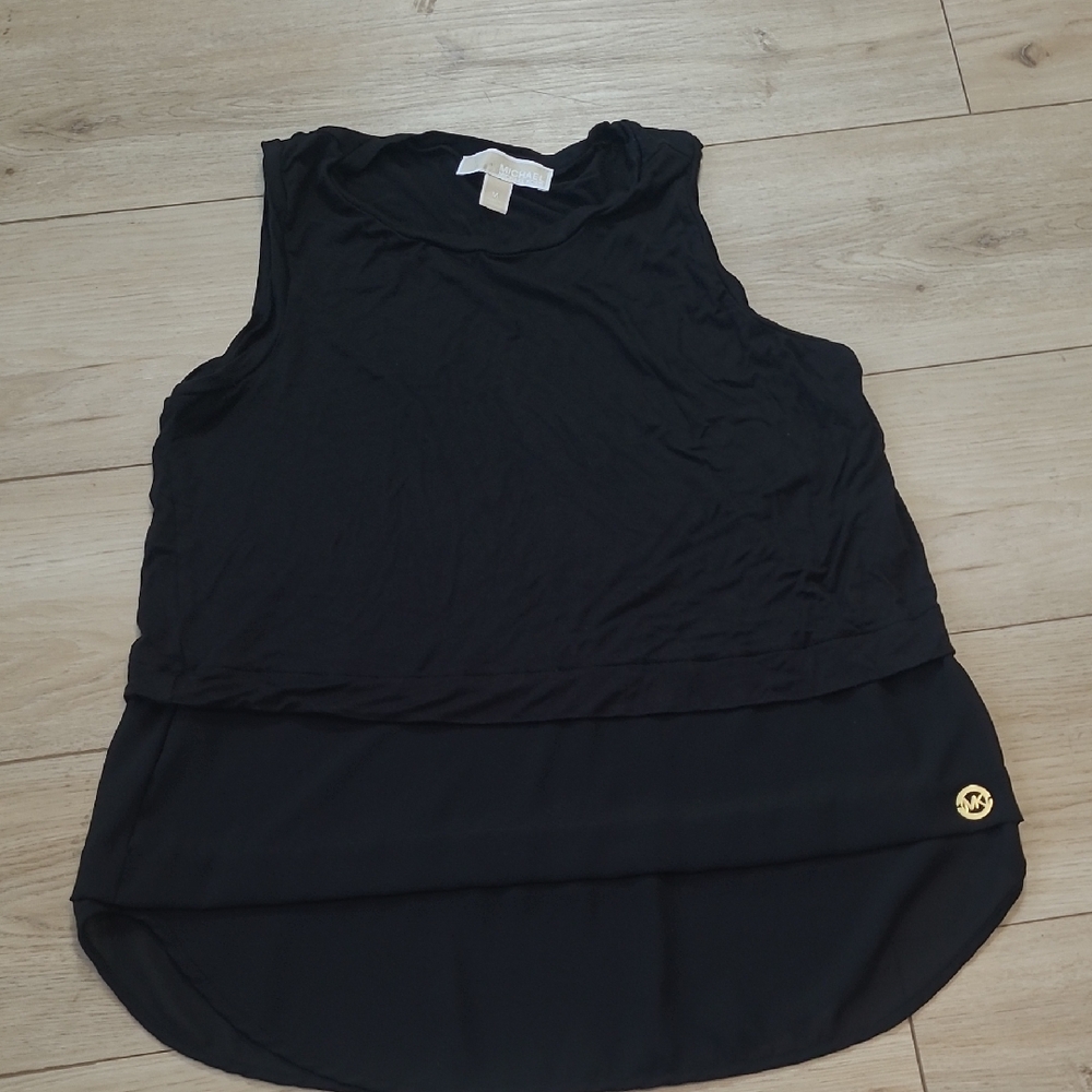 Michael Michael Kors Black Sleeveless Layered Top Size M